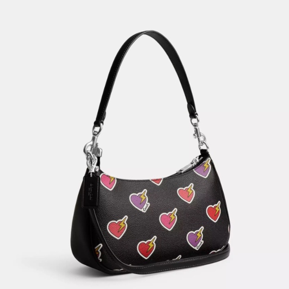 Authentic Teri Shoulder Bag With Heart Bolt Print - Picture 3 of 4